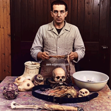 Ed Gein Gathered Evidence Crime Scene Photo November 17 1957 COLORIZED Evidence Found in Ed Gein’s Farmhouse: A Complete List